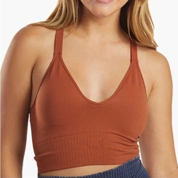 NWOT Free People Good Karma Crop Top in Terracotta M/L - Picture 3 of 9